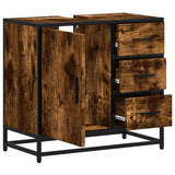 Bathroom Sink Cabinet Smoked Oak 65x33x60 cm Engineered Wood 849276