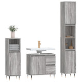 3 Piece Bathroom Furniture Set Grey Sonoma Engineered Wood 3190219