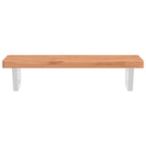 Basin Shelf Wall Mounted Steel and Solid Wood Beech 3302374