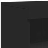 Sideboard Black Engineered wood, Glass Large Sideboard 3209143