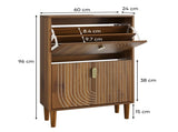 60cm Shoe Storage Cabinet with 2 Flip Drawers,Free standing Shoe Cabinet with Metal Handles for W6296P540650