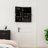Mirror Jewellery Cabinet with LED Lights Wall Mounted Black 353230