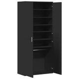 Shoe Cabinet Black Engineered Wood 178 cm Tall Shoe Cabinet 3276673