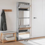 Shoe Cabinet with Mirror 5-Layer Concrete Grey 63x17x169.5 cm 3228281