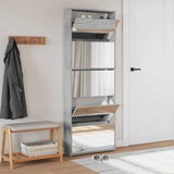 Shoe Cabinet with Mirror 5-Layer Concrete Grey 63x17x169.5 cm 3228281