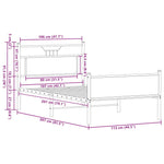 Bed Frame without Mattress Brown Oak 107x203 cm Engineered Wood 4107030