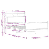 Bed Frame without Mattress Brown Oak 107x203 cm Engineered Wood 4107030