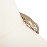 Sun Lounger Beige and Cream White 55 x 200 x 92 cm Poly Rattan 365429