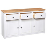 ZNTS Sideboard White 135x40x80 cm Solid Pinewood Panama Range 282705