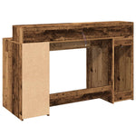 Desk with LED Lights Old Wood 140x55x91 cm Engineered Wood 3309427