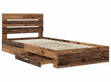 Bed Frame with Drawer Old Wood 100 x 200 cm Engineered Wood 3412010