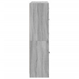 Bookcase with Doors Grey Sonoma 136x37x142 cm Engineered Wood 3206529