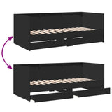Daybed with Drawers without Mattress Black 90x200 cm 3280847