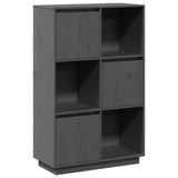 Highboard Grey 74x35x117 cm Solid Wood Pine 814366