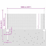 Welded Wire Fence with Post 100 x 0.5 m 3336652