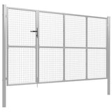 Garden Gate Steel 350x150 cm Silver 144343