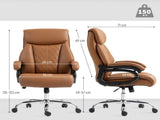 Spring Padded Faux Leather Office Chair - Light Brown T3398P377412