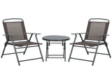 Three-Piece Garden Seat Set, with Glass-Top Table - Brown T3398P322118