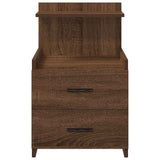 Bedside Cabinets 2 pcs with 2 Drawers Brown Oak 40x36.5x62 cm 858645
