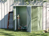 5ft x 3ft Metal Garden Storage Shed, Outdoor Tool Shed with Sloped Roof, Lockable Door for Tools, T3398P318583