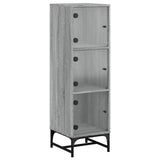 Highboard with Glass Doors Grey Sonoma 35x37x120 cm 836565