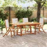 Folding Garden Chairs 4 pcs Solid Wood Acacia and Textilene 3279238