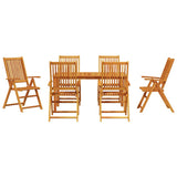 Garden Dining Set Folding 7 pcs Brown Solid Acacia Wood 3375620