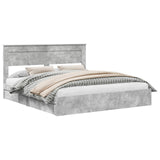 Storage Bed Concrete Grey 200 x 200 cm Engineered Wood 3409890