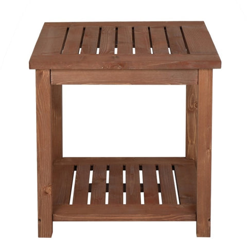 ZNTS Square Wood Side Table Carbonized Color 67801241