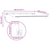 Awning Frame Retractable Manual Anthracite 3 x 2 m Metal 42002545