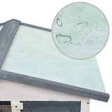 170837 Outdoor Rabbit Hutch 3 Doors Grey Wood