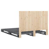 Bed Frame Grey Solid pinewood 140 x 200 cm Bed Frame 3281546
