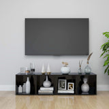 TV Cabinets 4 pcs High Gloss Black 37x35x37 cm Engineered Wood 805521