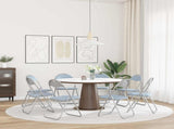 Folding Chair 8 pcs Grey 48 x 43.5 x 81 cm Faux Leather 42029052