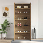 Shoe Cabinet with Door Brown 80 x 35.5 x 180 cm Engineered wood 3333844