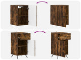3 Piece Bathroom Cabinet Set BREDA Smoked Oak Engineered Wood 3417806