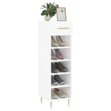 Shoe Cabinet High Gloss White 30x35x105 cm Engineered Wood 829662
