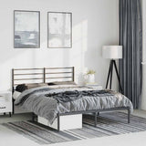 Metal Bed Frame without Mattress with Headboard Black 135x190cm 352318