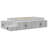 Storage Bed Frame with Drawer Grey sonoma 234 x 103 x 53.5 cm 3335594