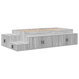 Storage Bed Frame Grey Sonoma 75 cm Engineered Wood 3335594