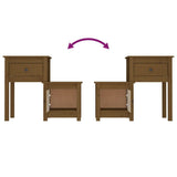 Bedside Cabinet 2pcs Honey Brown 79.5x38x65.5cm Solid Wood Pine 814546
