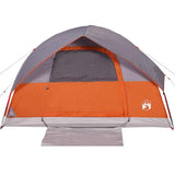 Family Tent Dome 6-Person Grey and Orange Waterproof 94705