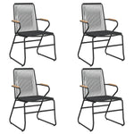 5 Piece Garden Dining Set Black PVC Rattan 3099217