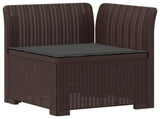 7-Seater Garden Sofa with Cushions Rattan Look PP Brown 3444147