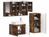 Bathroom Furniture Set 3 pcs Smoked Oak 100 x 14.5 x 70 cm 3407443