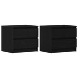 Bedside Cabinet with Drawer 2 pcs Black Oak 50 x 40 x 43.5 cm 862612