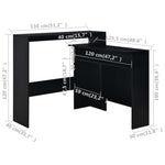 ZNTS Bar Table with 2 Table Tops Black 130x40x120 cm 280218