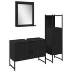 Bathroom Furniture Set with Door 3 pcs Black 33 x 33 x 102.5 cm 3334376