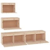 TV Cabinets 4 pcs Solid Wood Pine 3100144