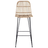 Bar Stool 2 pcs Natural 44 x 55 x 109 cm Rattan and Steel 42033210
